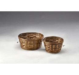 8" Brown Stain Bamboo Bowl