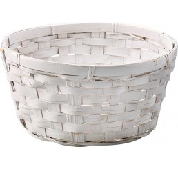 White Washed Bamboo Bowl - 12"  