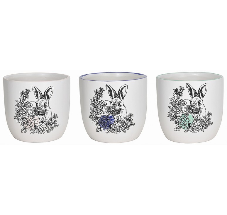 Ceramic Container w/Bunny Designs