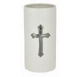 Ceramic Vase with Silver Cross