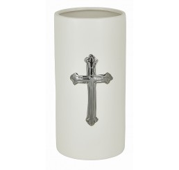 Ceramic Vase with Silver Cross
