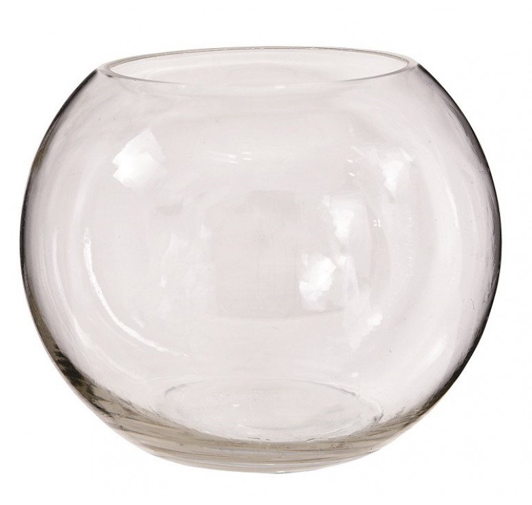 Hand-Blown Clear Glass "Bubble" Vase - 6"