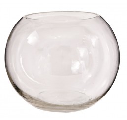 Hand-Blown Clear Glass "Bubble" Vase - 8"