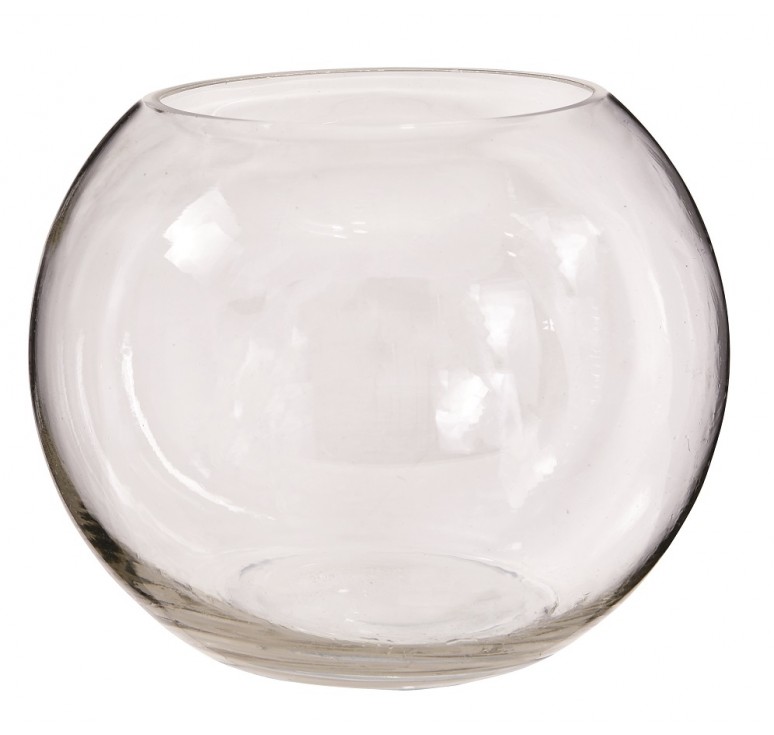 Hand-Blown Clear Glass "Bubble" Vase - 8"