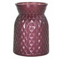 Diamond-Pattern Glass Vase - Plum *Very Low Inventory