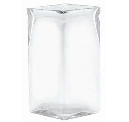 8" Tall Machine Glass Vase  - Square Opening