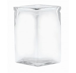 6" Tall Machine Glass Vase - Square Opening