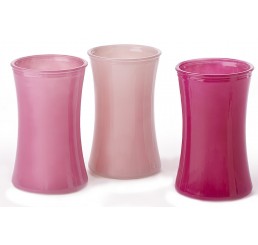 Glass Gathering Vase - Shades of Pink