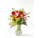 Clear, Ribbed Glass Vase