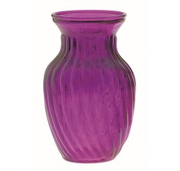 Swirled Glass Vase - Purple