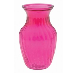 Swirled Glass Vase - Raspberry