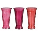 Ribbed Flare Glass Vase - 3 Shades of Red