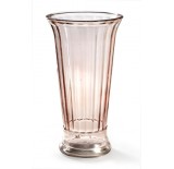 Ribbed Flare Glass Vase - Blush
