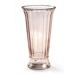 Ribbed Flare Glass Vase - Blush