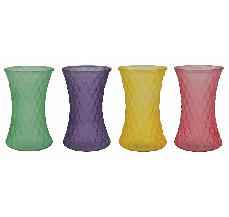 Glass Gathering Vase - 4 Assorted Colors