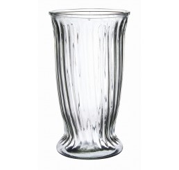 XL Ribbed Glass Vase - Clear