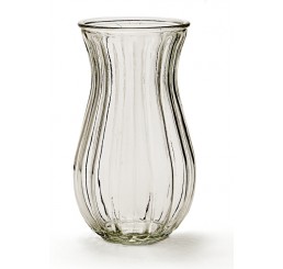 Ribbed Glass Vase - Clear