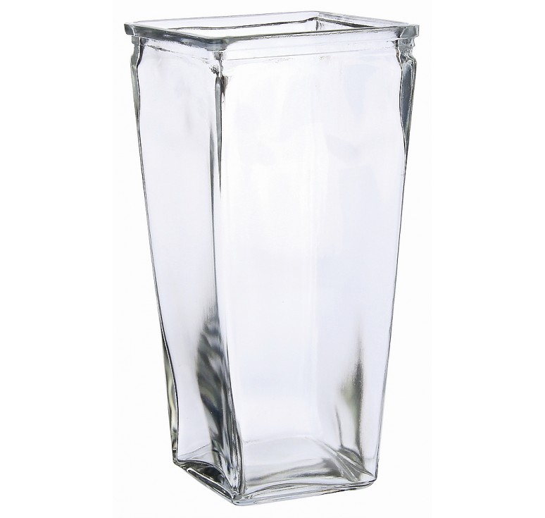 Tapered, Clear Glass Vase