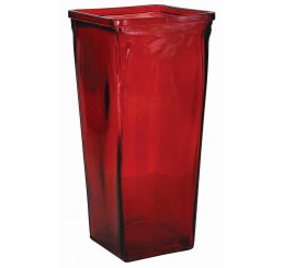 Tapered, Red Glass Vase