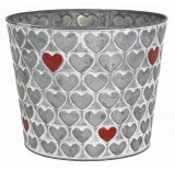Galvanized Metal Planter with Hearts