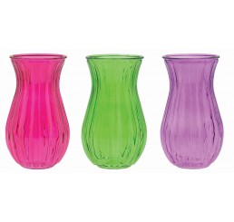 Ribbed Glass Vase - Citrus Assortment