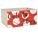 Rectangular Wooden Container "Cute As A Bug"