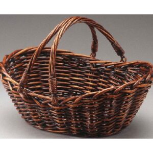 Brown Stain Oval Willow with Drop Handles