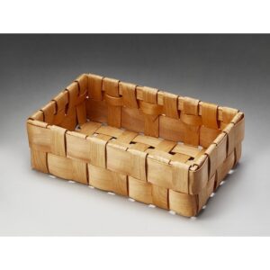 Buff Color Woven-Wood Tray