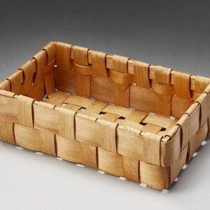 Buff Color Woven-Wood Tray