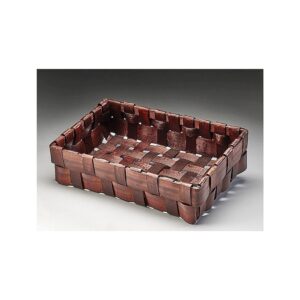 Brown Stain Woven-Wood Tray