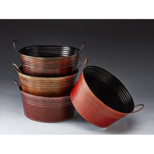 Assorted Color Round Metal Container