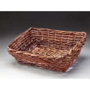 Brown Stain Rectangular Willow Tray