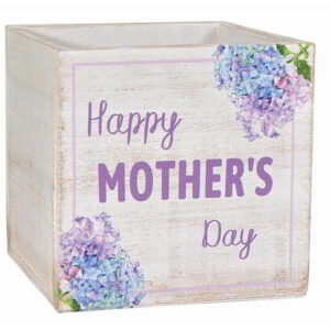 Square Wooden Container "Happy Mother's Day"