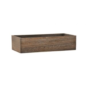 Rectangular Brn Stain Wooden Container