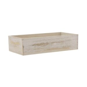 WhiteWash Rectangular Wooden Container