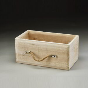 Wooden 'Drawer' Container with Rope Handle