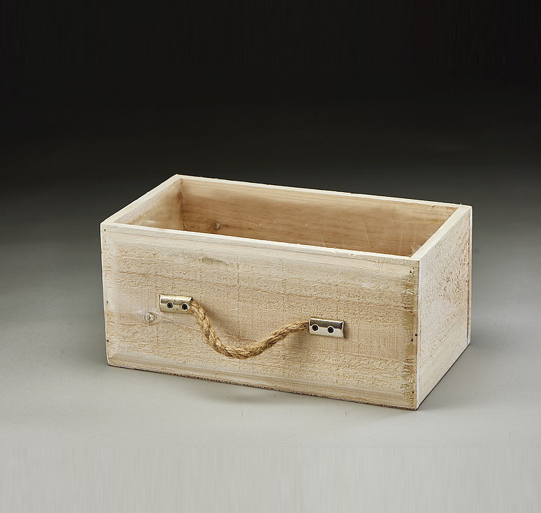 Wooden 'Drawer' Container with Rope Handle
