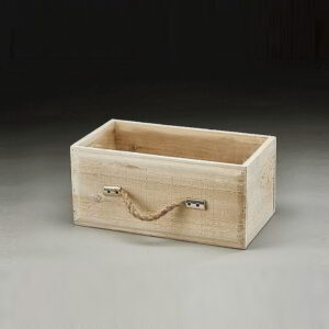 Wooden 'Drawer' Container w/Rope Handle
