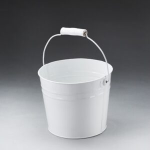 Round Metal Pail with Drop Handle