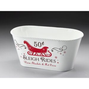Oval Metal Container - Sleigh Rides