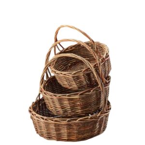 Round Unpeeled Willow Set of 3