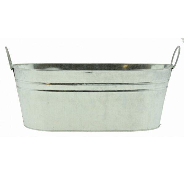 Galvanized Metal Container - Oval