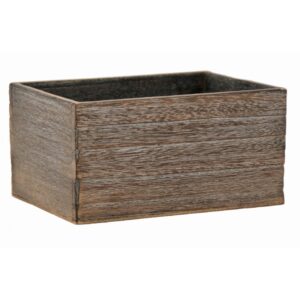 Rectangular Brown Stain Wooden Container