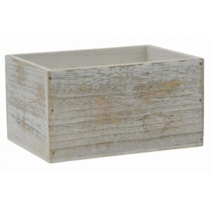 White Wash Rectangular Wooden Container