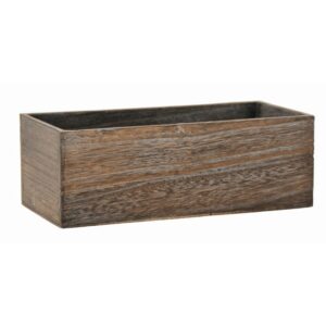 Brown Stain Rectangular Wooden Container