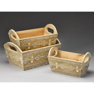 Rectangular Set/3 Wooden Container