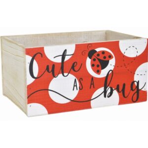 Rectangular Wooden Container "Cute As A Bug"