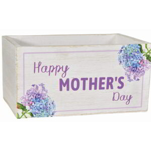 Rectangular Wooden Container "Happy Mother's Day"