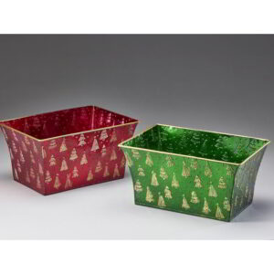 Red/Green/Gold Rectangular Metal Containers