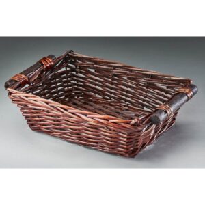 Rectangular Willow Tray with Wooden Ear Handles